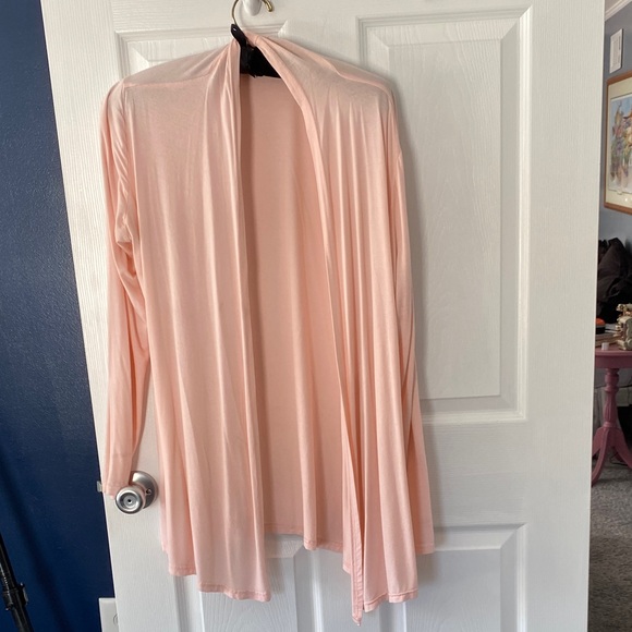 Sweaters - Light Pink Open Front Cardigan